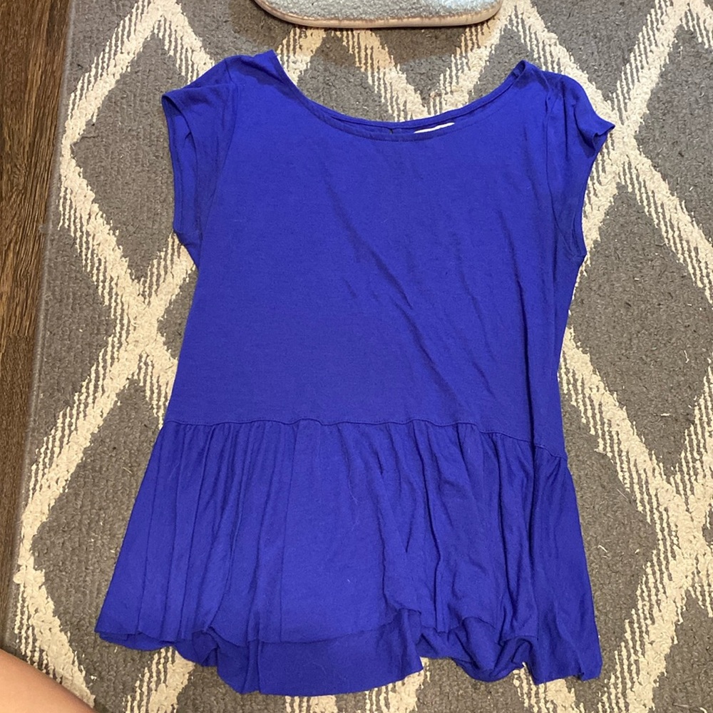 bright blue blouse